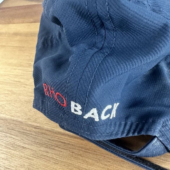 Rhoback Navy Blue Adjustable Baseball Cap With Embroidered Dog Logo & Text - Picture 4 of 4